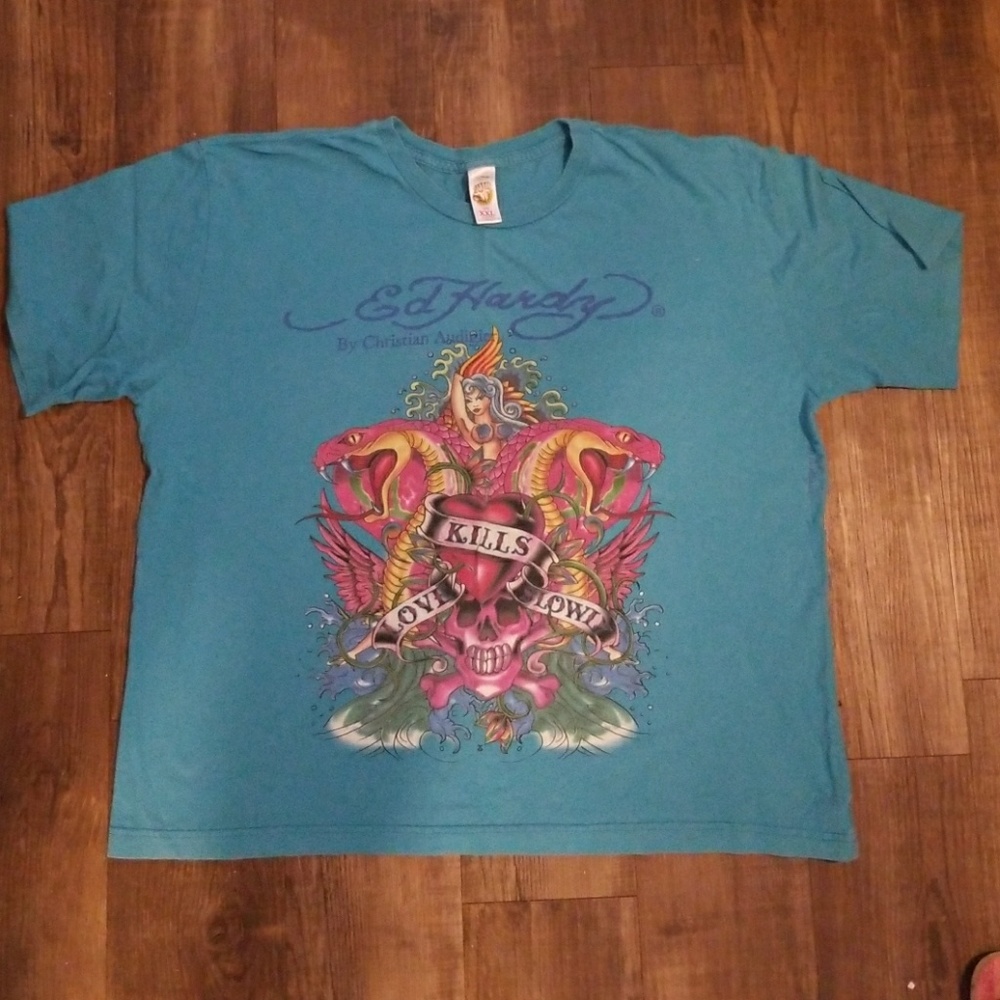 Ed Hardy Blue Tshirt